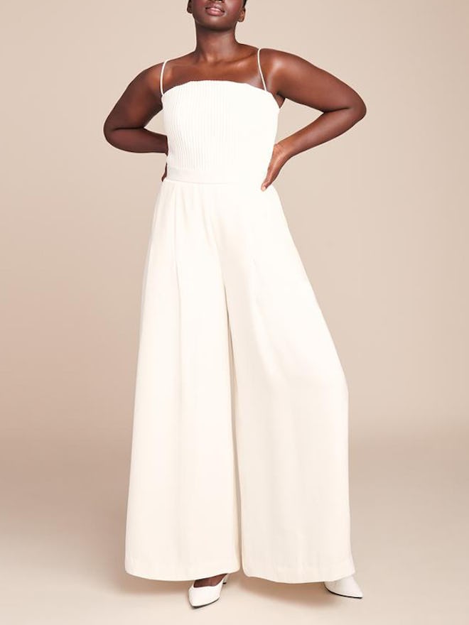 Strapless Ribbed Bodice Jumpsuit