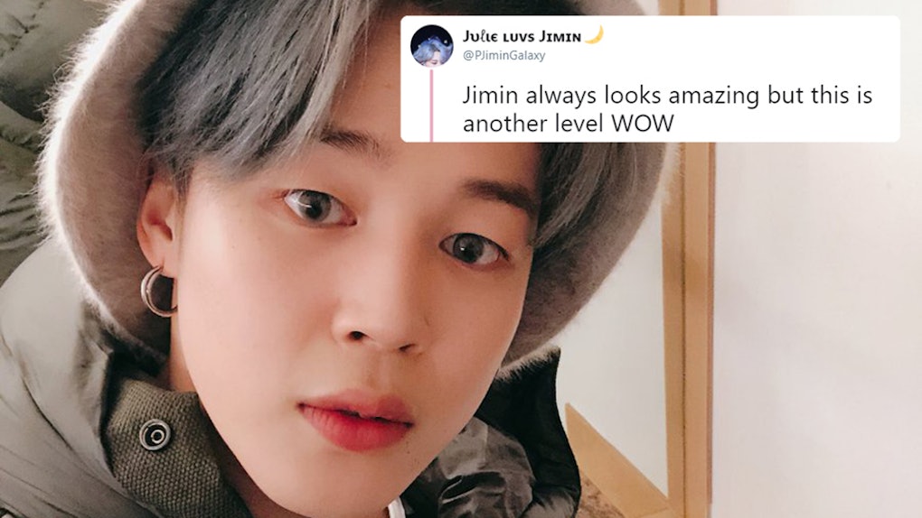 Jimin From Bts New Grey Hair At The 2018 Mamas Matches His Outfit