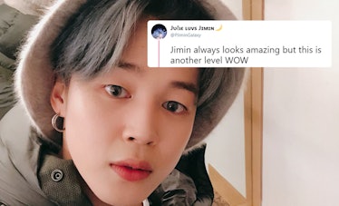 Jimin From BTS' New Grey Hair At The 2018 MAMAs Matches His Outfit In The  Most Gorgeous Way