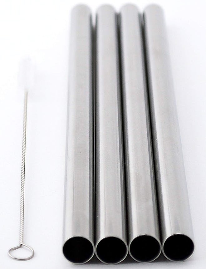 Coco Straw Extra Wide Stainless Steel Straws (4 Pack)