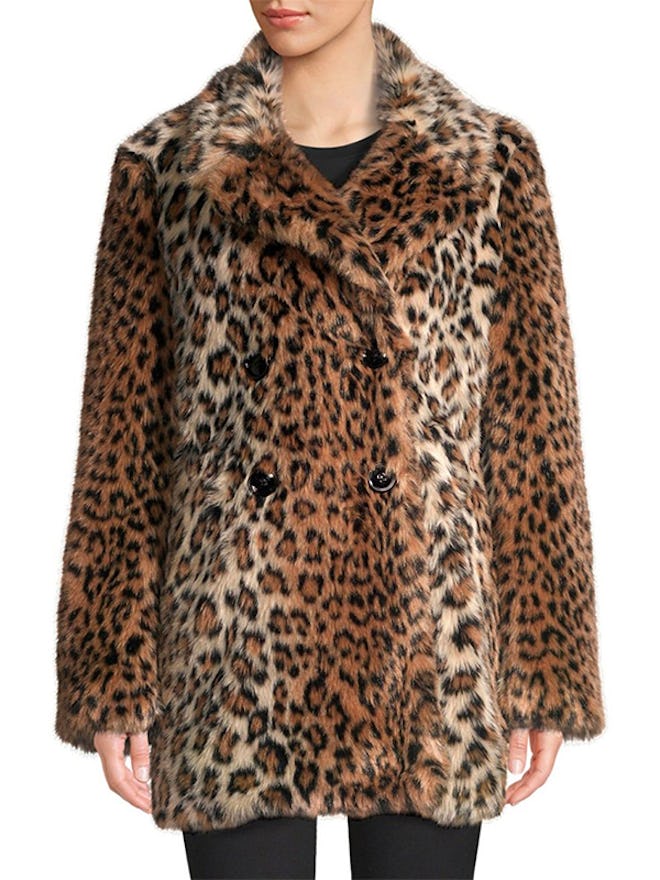 Tiaret Leopard Faux Fur Coat