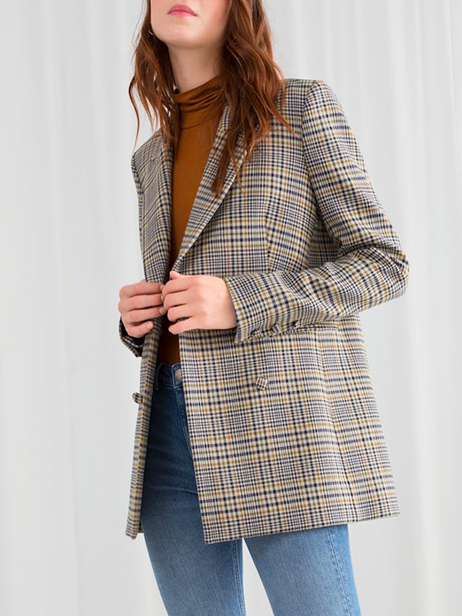 Oversized Structured Plaid Blazer