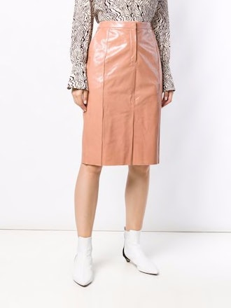 Lambskin Straight Skirt
