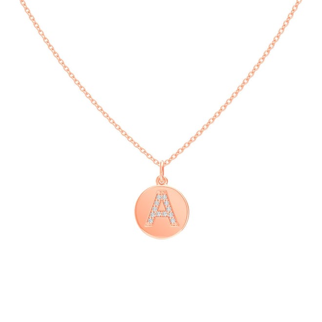 Moyen Pave Initial Coin Necklace