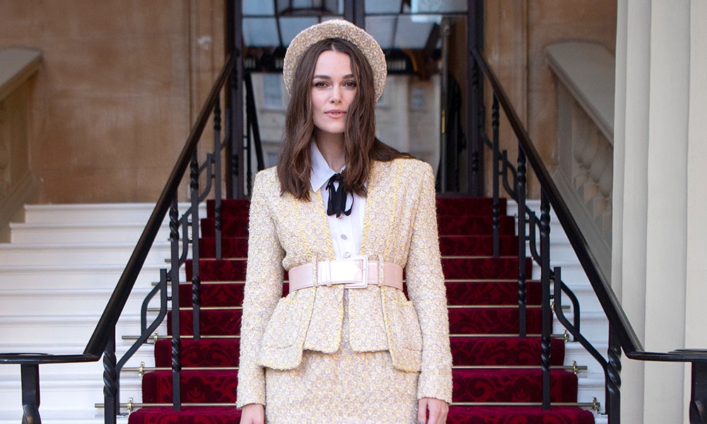 Keira Knightley Accepted An OBE Wearing A Chanel Couture Suit