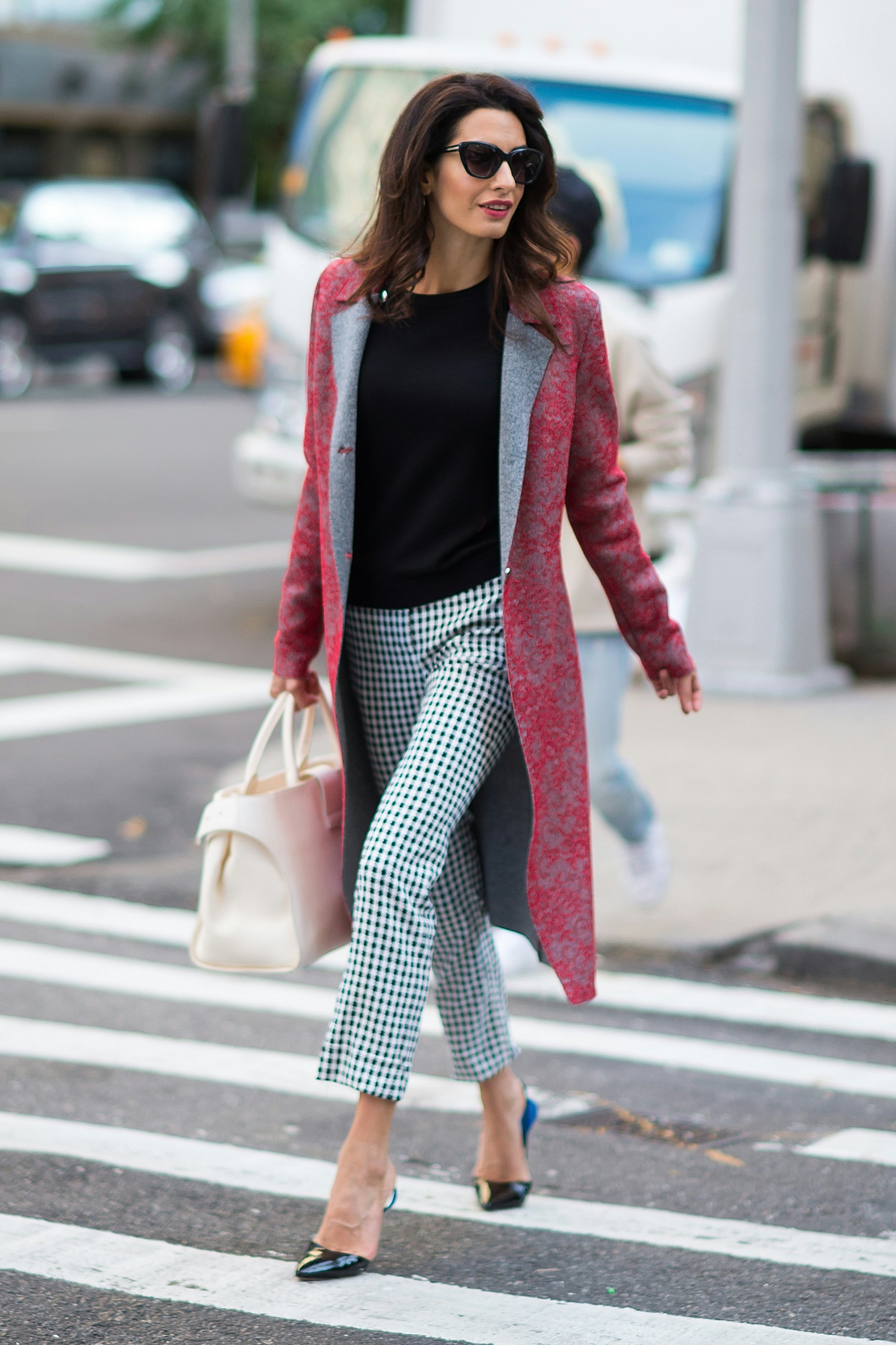 amal clooney polka dot dress