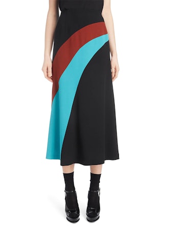 Curved Inset Midi Skirt