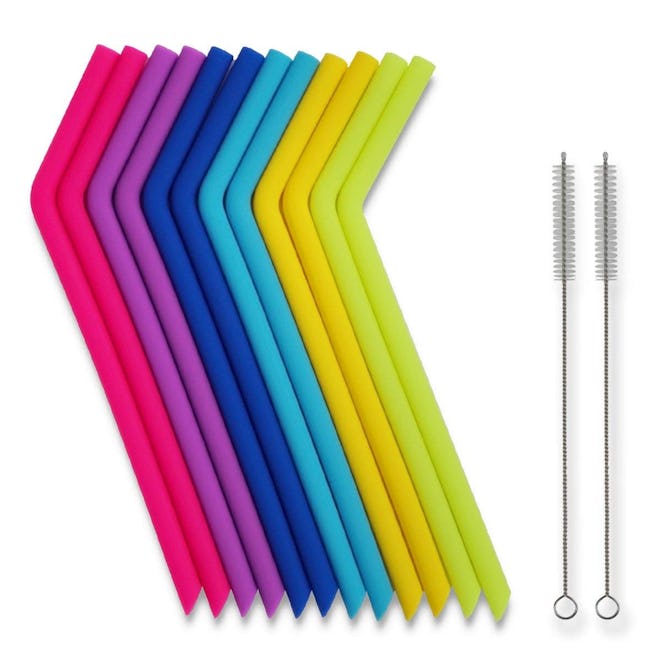 tifanso Reusable Silicone Straws (12 Pack)