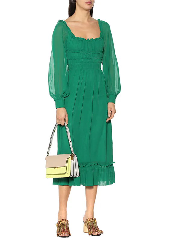 queen letizia green dress Letizia's Silk Is 30 Percent Off At Bloomingdale's Right Now _condition-new-with-tags