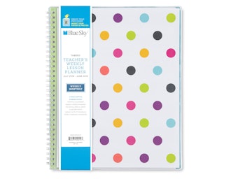 2018-19 Academic Weekly Lesson Planner Polka Dots - Blue Sky