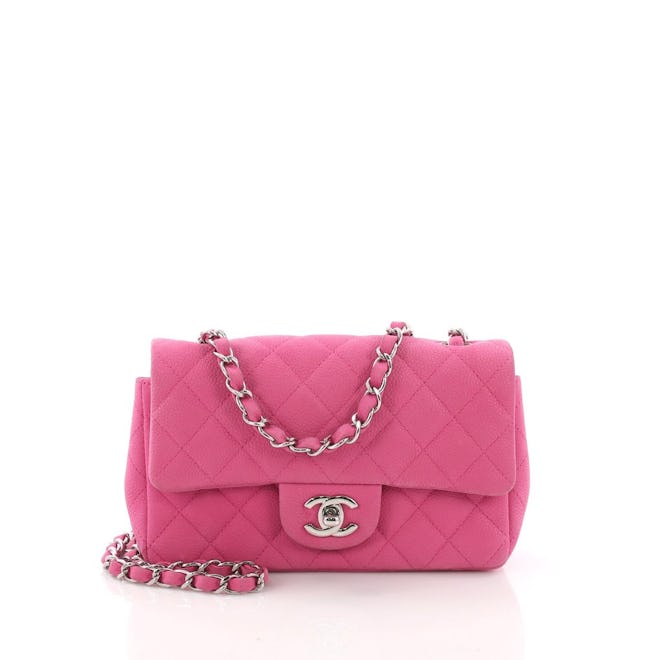 Chanel Classic Single Flap Bag Quilted Matte Caviar Mini