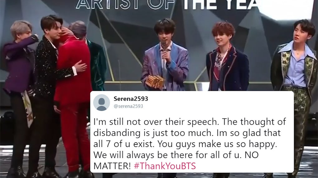 The Video Of Bts Mama Acceptance Speech Emotionally Reveals They Considered Breaking Up