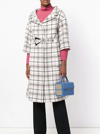 Belted Check Coat