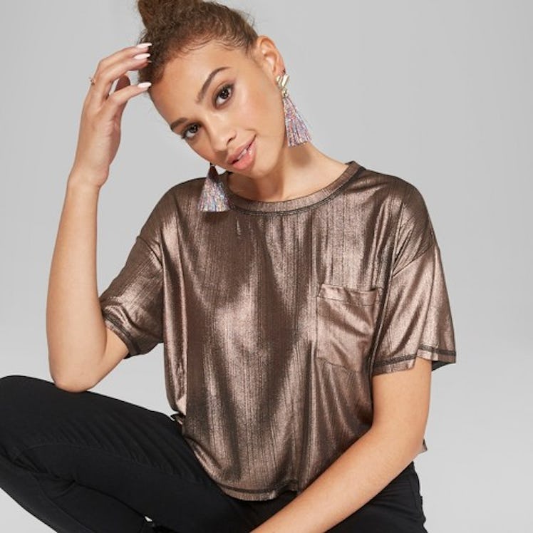 Women's Short Sleeve Shine Boxy T-Shirt - Wild Fable™