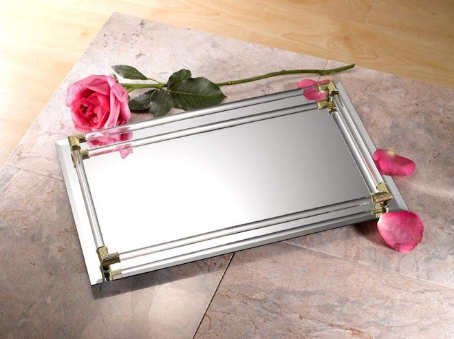 Crystal Mirror Vanity Tray 