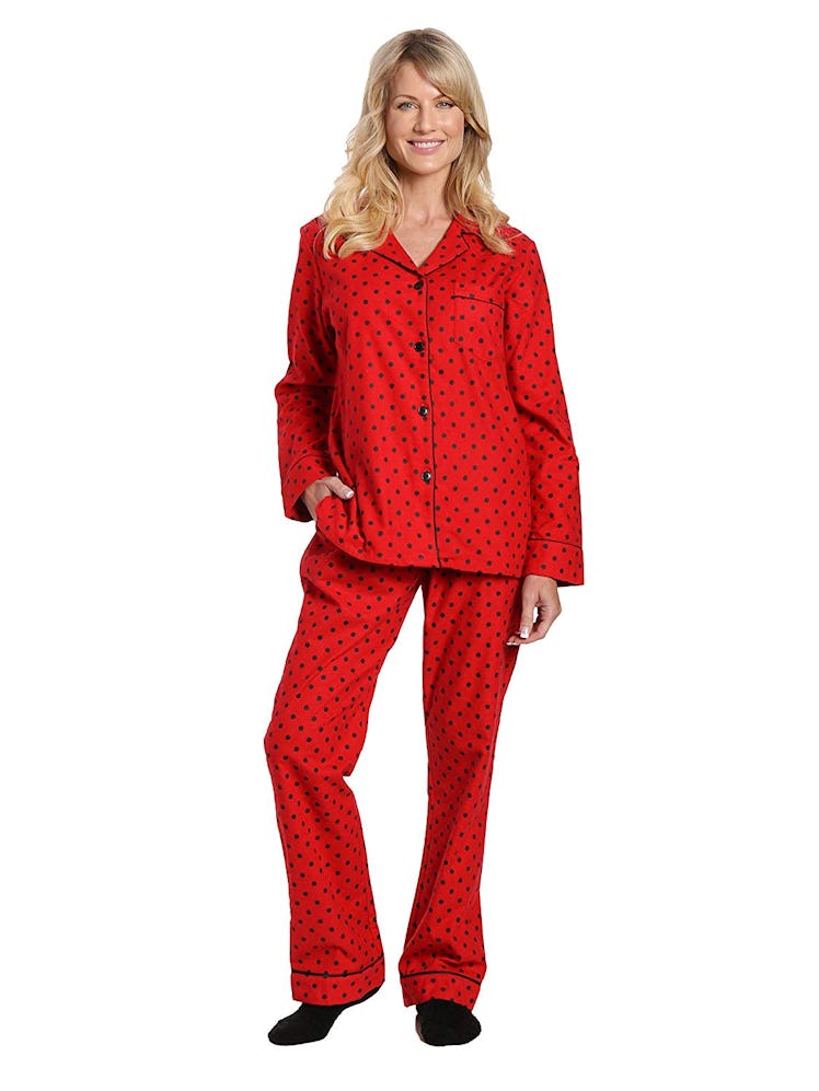 Noble Mount Women's Cotton Flannel Pajama Sleepwear Set