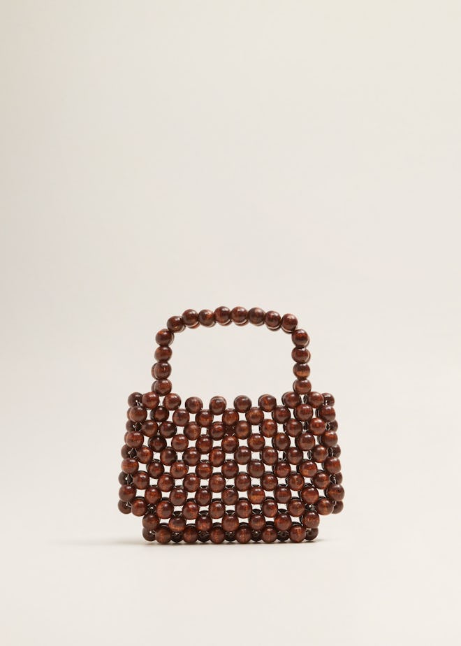 Beaded Wood Handbag