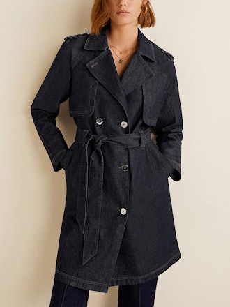 Double Breasted Denim Trench