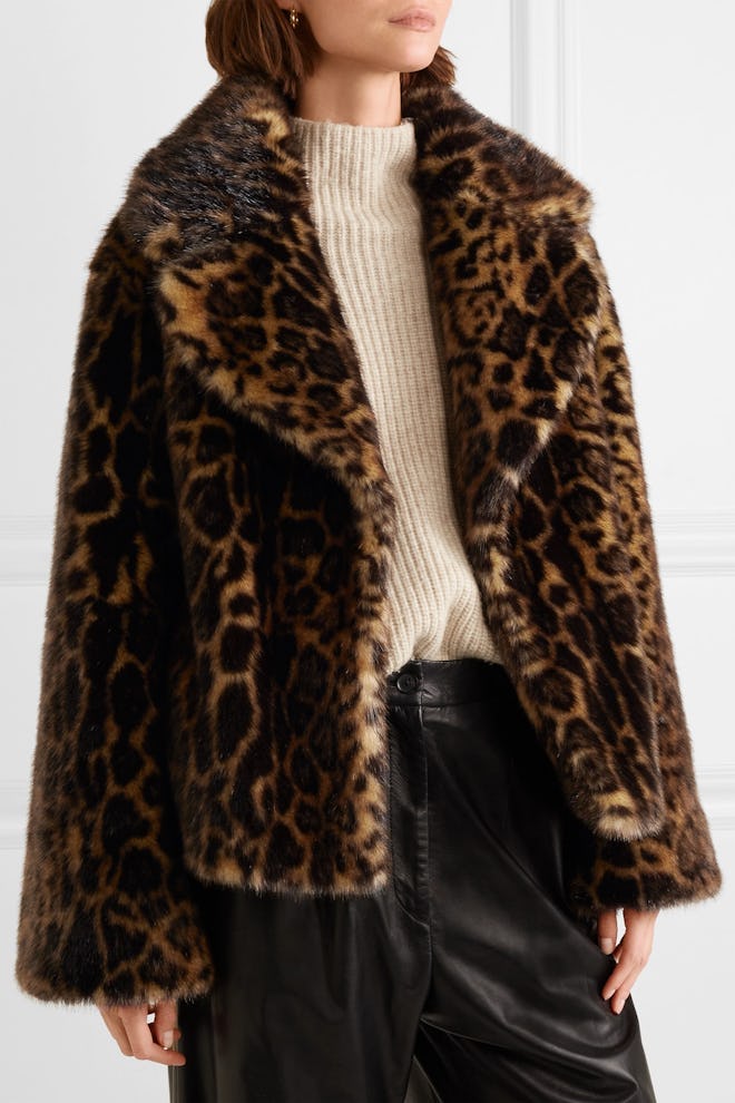 Sedella Leopard-Print Faux Fur Coat