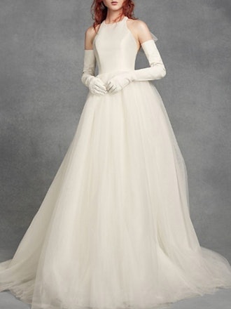 Bow-Back Halter Wedding Dress