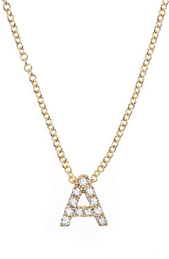 Bony Levy 18k Gold Pavé Diamond Initial Pendant Necklace