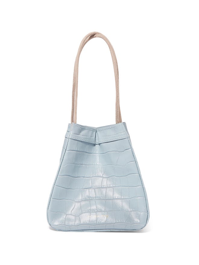  Rita Croc-Effect Leather Bucket Bag