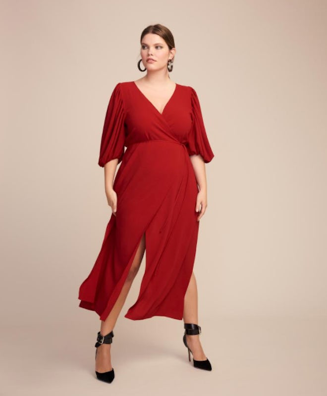 JC Obando Cady Tulip Sleeve Wrap Dress