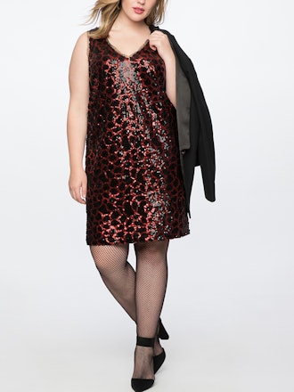 Sequin Leopard Slip Dress