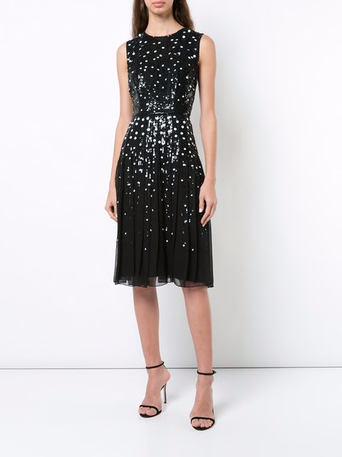 whistles black ivana sequin dress