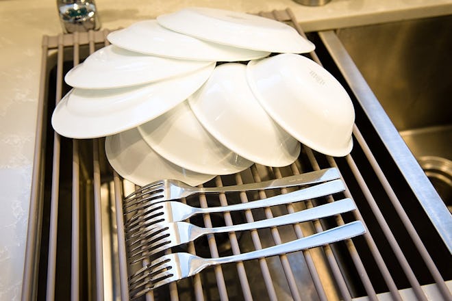Surpahs Over The Sink Roll Up Dish Drying Rack