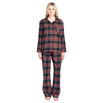 Ashford & Brooks Women's Flannel Plaid Pajamas Long Pj Set