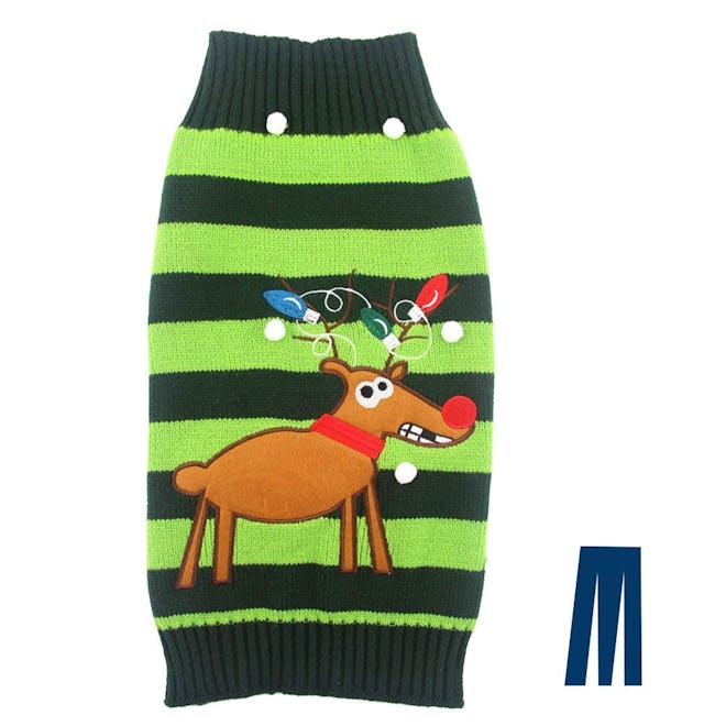 Miyakoo Striped Reindeer Sweater