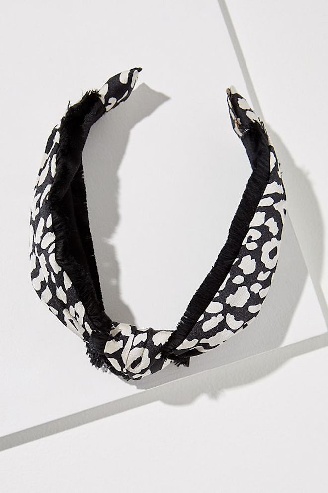 Fringed Leopard-Print Headband