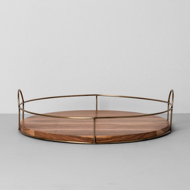  Hearth & Hand™ with Magnolia - Round Wood and Wire Tray (16")