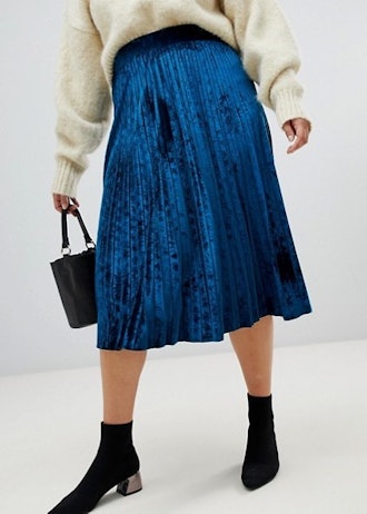 Pleated Skirt In Velvet