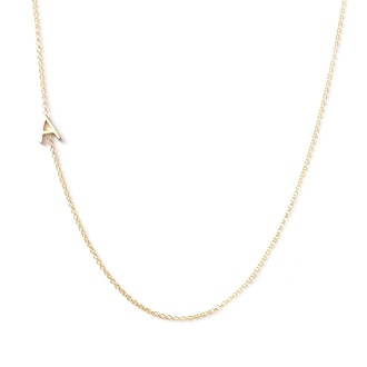 14K Gold Asymmetrical Letter Necklace - A