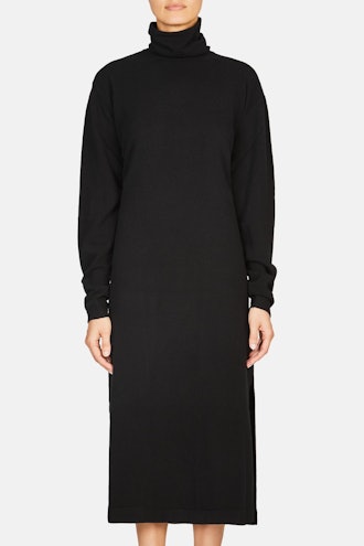 Turtleneck Long Dress - Black