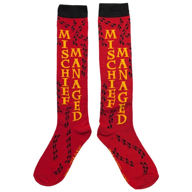 Red Mischief Managed Knee High Socks