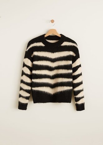  Mango Zebra Textured Sweater