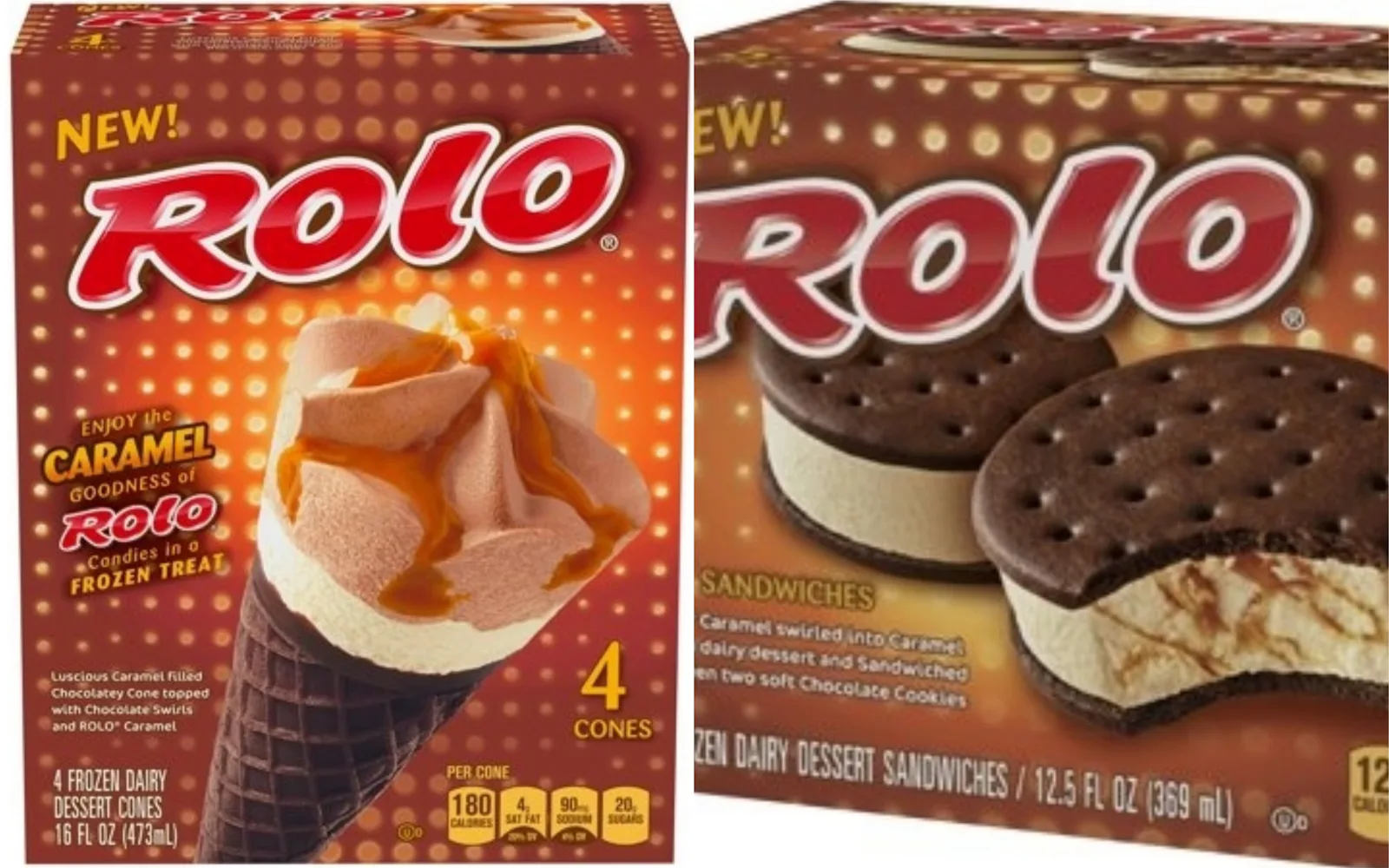 Flavoured Rolo's ROLO Ice Cream Treats At Walmart Come In Cone & Sandwich Form