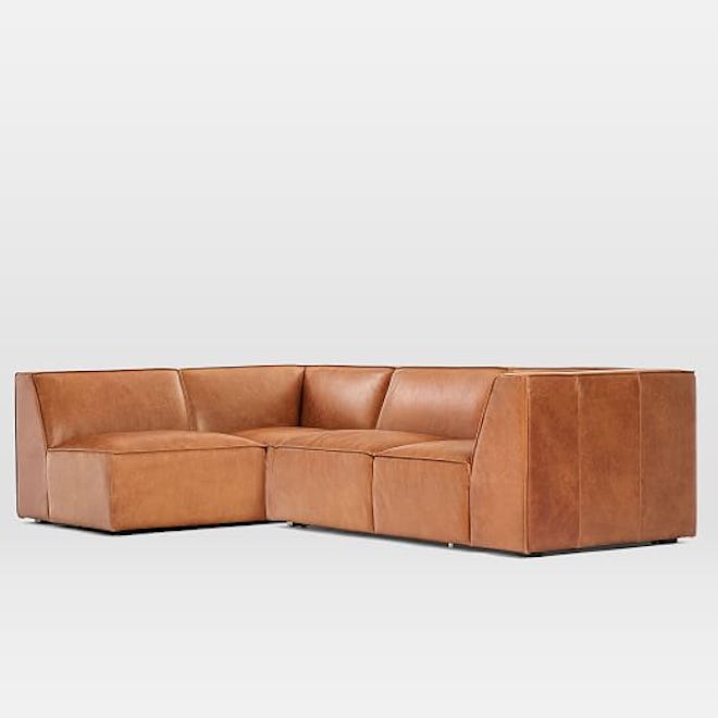 Sedona 2-Piece Leather Sectional, Left-Arm Sofa, Leather, Saddle