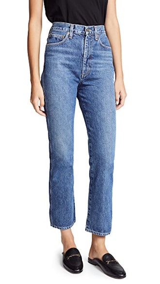 AGOLDE Pinch Waist High Rise Kick Jeans in Placebo