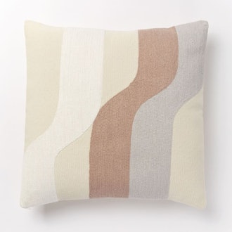 Corded Wavy Shapes Collage Pillow Covers, Dusty Blush