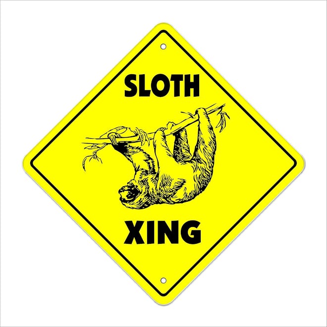 Sloth Crossing Sign Zone Xing