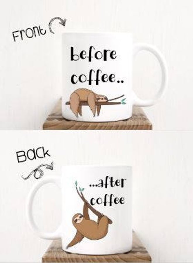 Sloth Before And After Coffee Mug