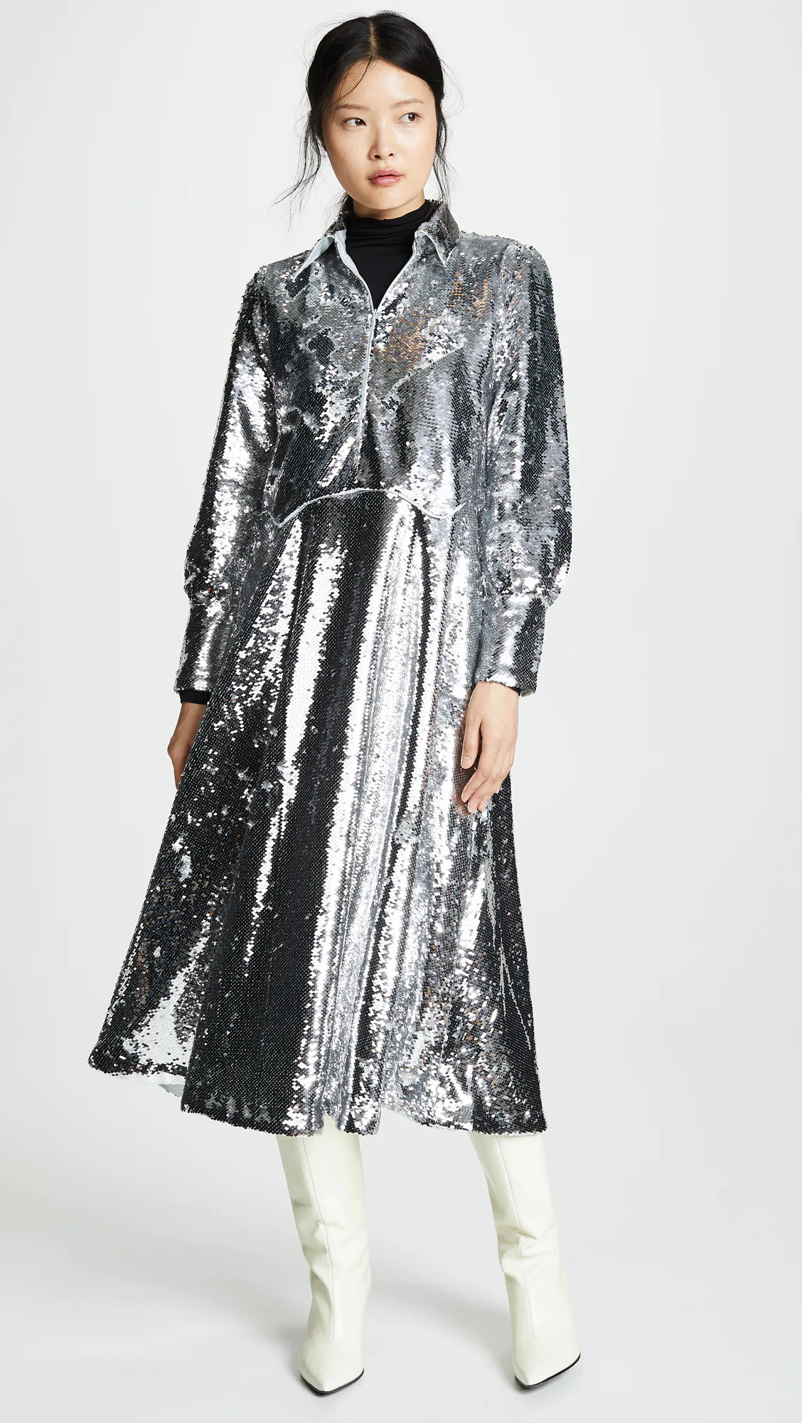 How To Wear A Sequin Dress Casually On New Year's Eve