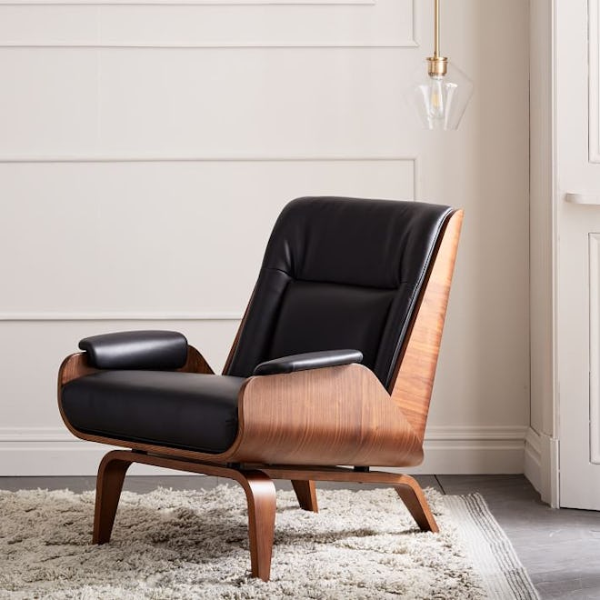 Paulo Bent Ply Leather Chair