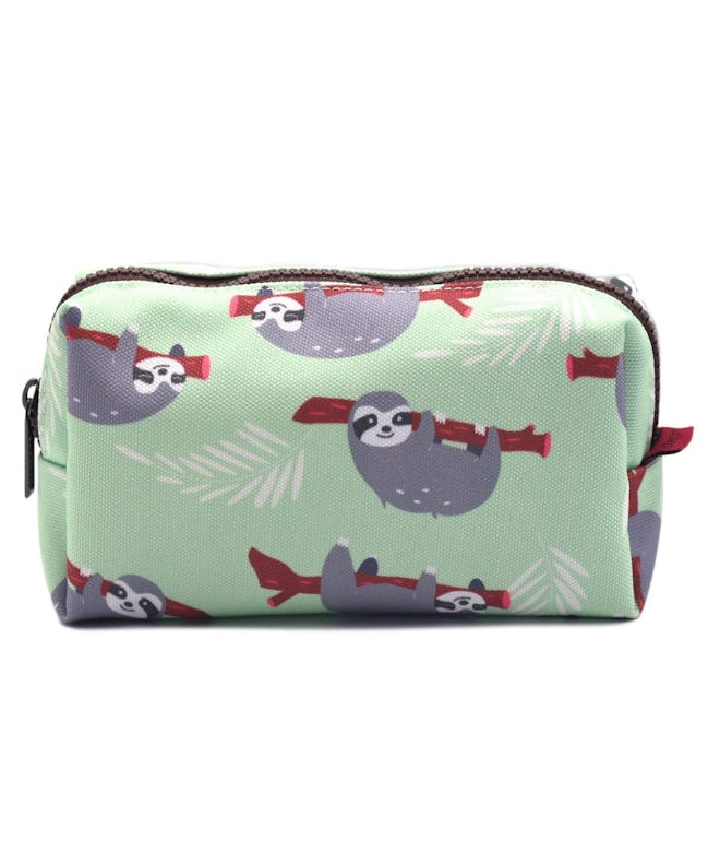 LParkin Sloth Students Super Large Capacity Canvas Pencil Case