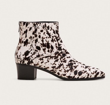 Animal Print Leather Ankle Boots