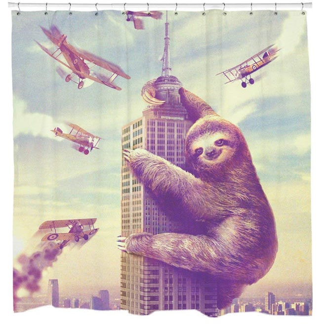 Slothzilla Funny Waterproof Shower Curtain